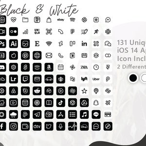 262 Black iOS 14 App Icon / White ios 14 app icon / iOS14 Homescreen / ios 14 Widgets and Wallpaper / Icon Pack / Dark Theme image 4