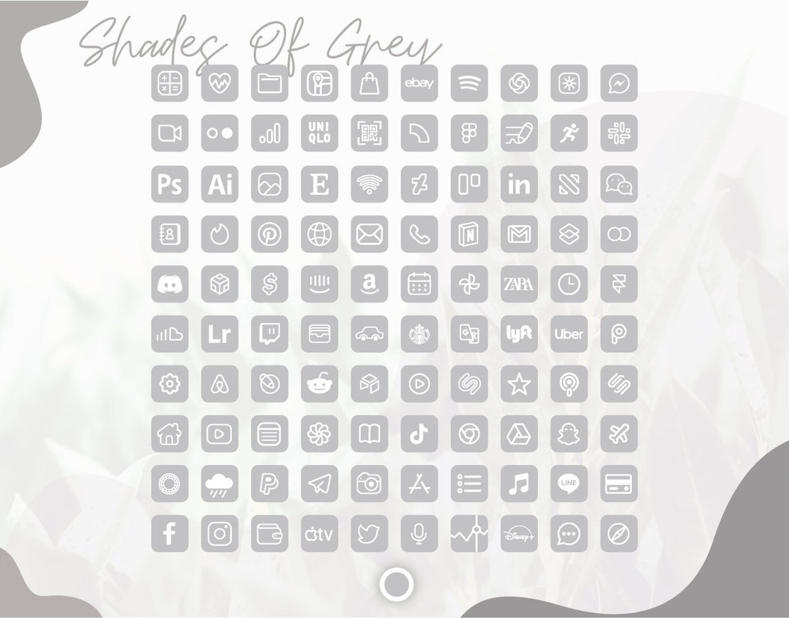 524 Shades of Grey Ios 14 App Icons / 131 Unique Icons in 5 Color ...