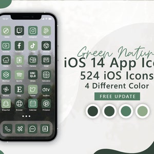 Green Nature iOS 14 App Icons: 131 Unique Icons (Digital Download)