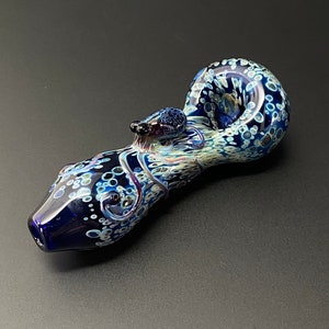 Octopus Pipe - Cobalt Blue Camouflage Glass Octopus Hand blown Smoking Pipe