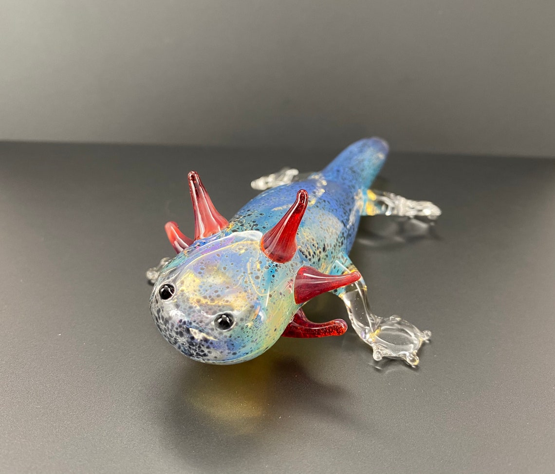 Axolotl Pipe Friend Mudpuppy Bowl Cute Adorable Hand blown Etsy