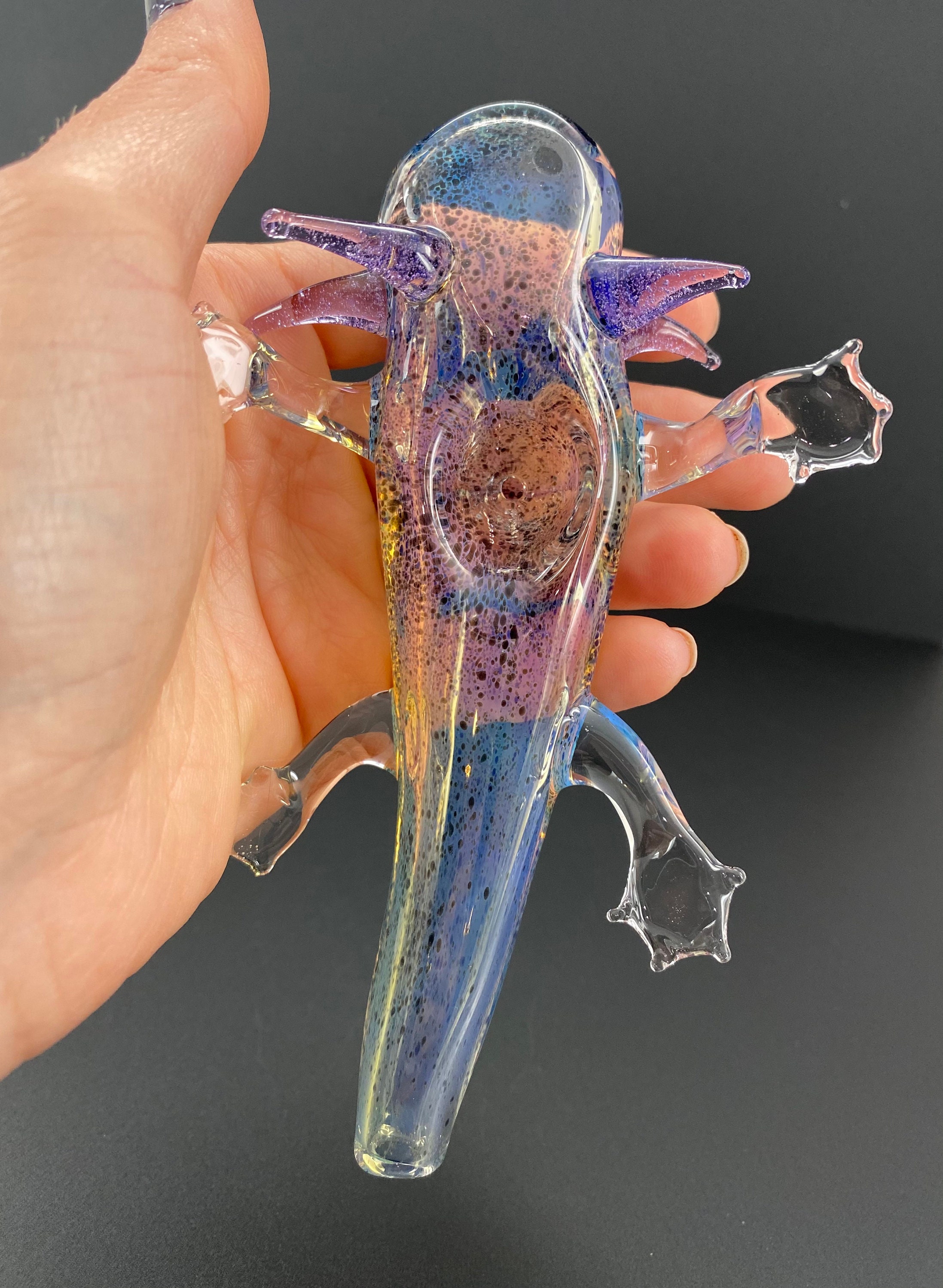 Axolotl Pipe Friend Mudpuppy Bowl Cute Adorable Hand blown Etsy