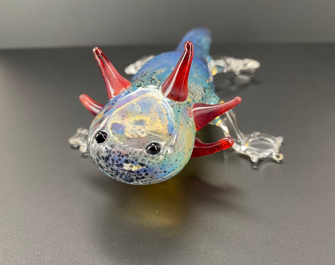 Axolotl Pipe Friend Mudpuppy Bowl Cute Adorable Hand blown Etsy