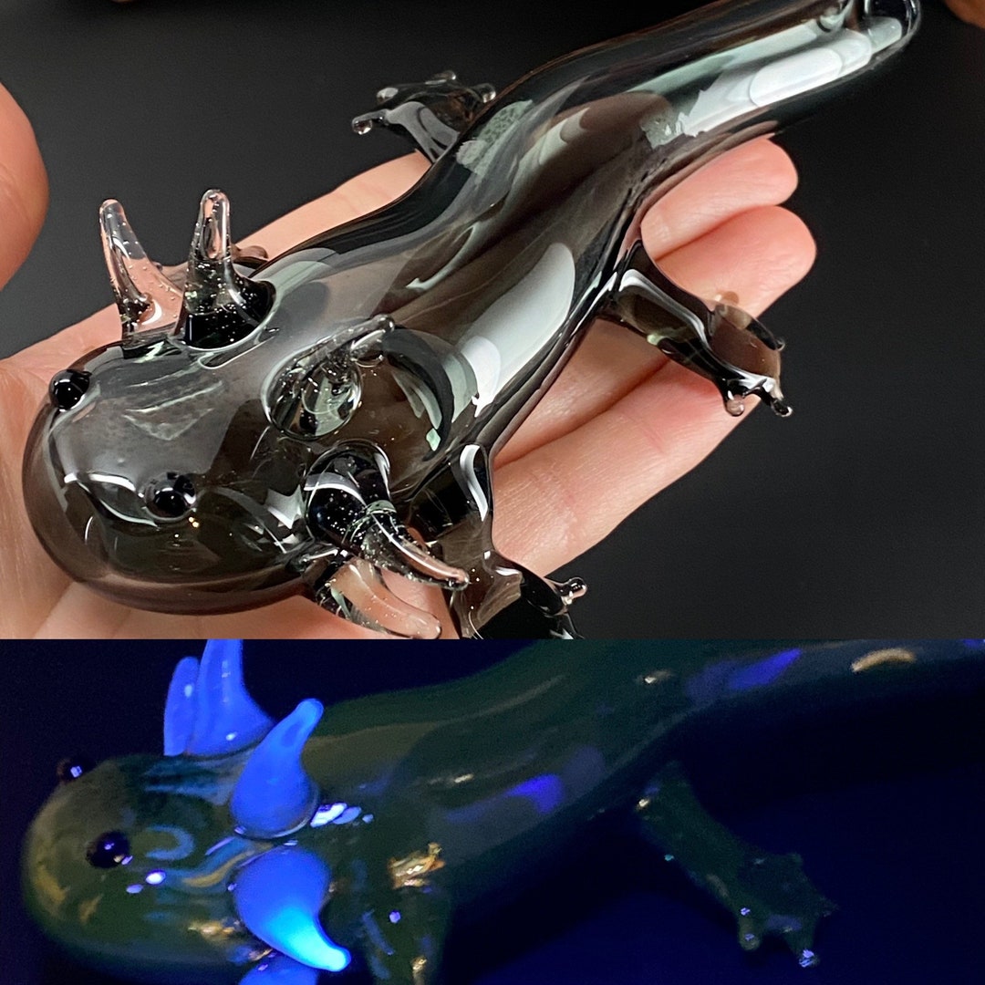 Axolotl Pipe Friend UV Blacklight Reactive Melanoid Gfp Etsy