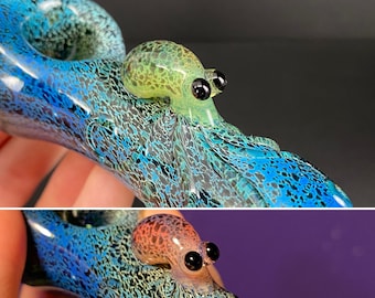 Hand Blown Color Changing Octopus Glass Pipe