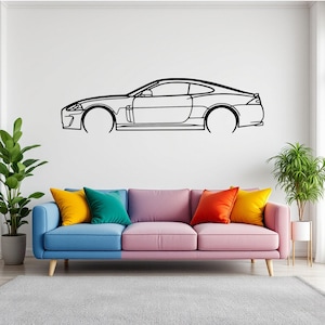 XK Detailed Car Silhouette Wall Art, Metal Car Wall Decor, Gift For Car Lovers, Car Gift For Him, Car Guy Gift