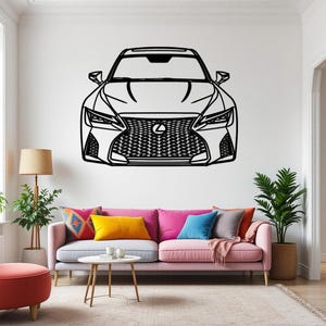 IS 500 Front Car Silhouette Wall Art, Metal Car Wall Decor, Gift For Car Lovers, Car Gift For Him, Car Guy Gift