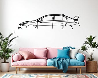 Impreza WRX STI Metal Car Silhouette, Automotive Wall Art