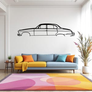 MK10 1965 Classic Car Silhouette Wall Art, Metal Car Wall Decor, Gift For Car Lovers, Car Gift For Him, Car Guy Gift