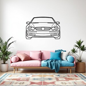 SL55 2004 Front Car Silhouette Wall Art, Metal Car Wall Decor, Gift For Car Lovers, Car Gift For Him, Car Guy Gift
