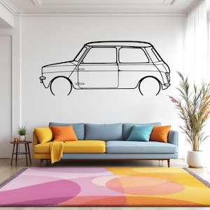 Leyland Detailed Car Silhouette Wall Art, Metal Car Wall Decor, Gift For Car Lovers, Car Gift For Him, Car Guy Gift