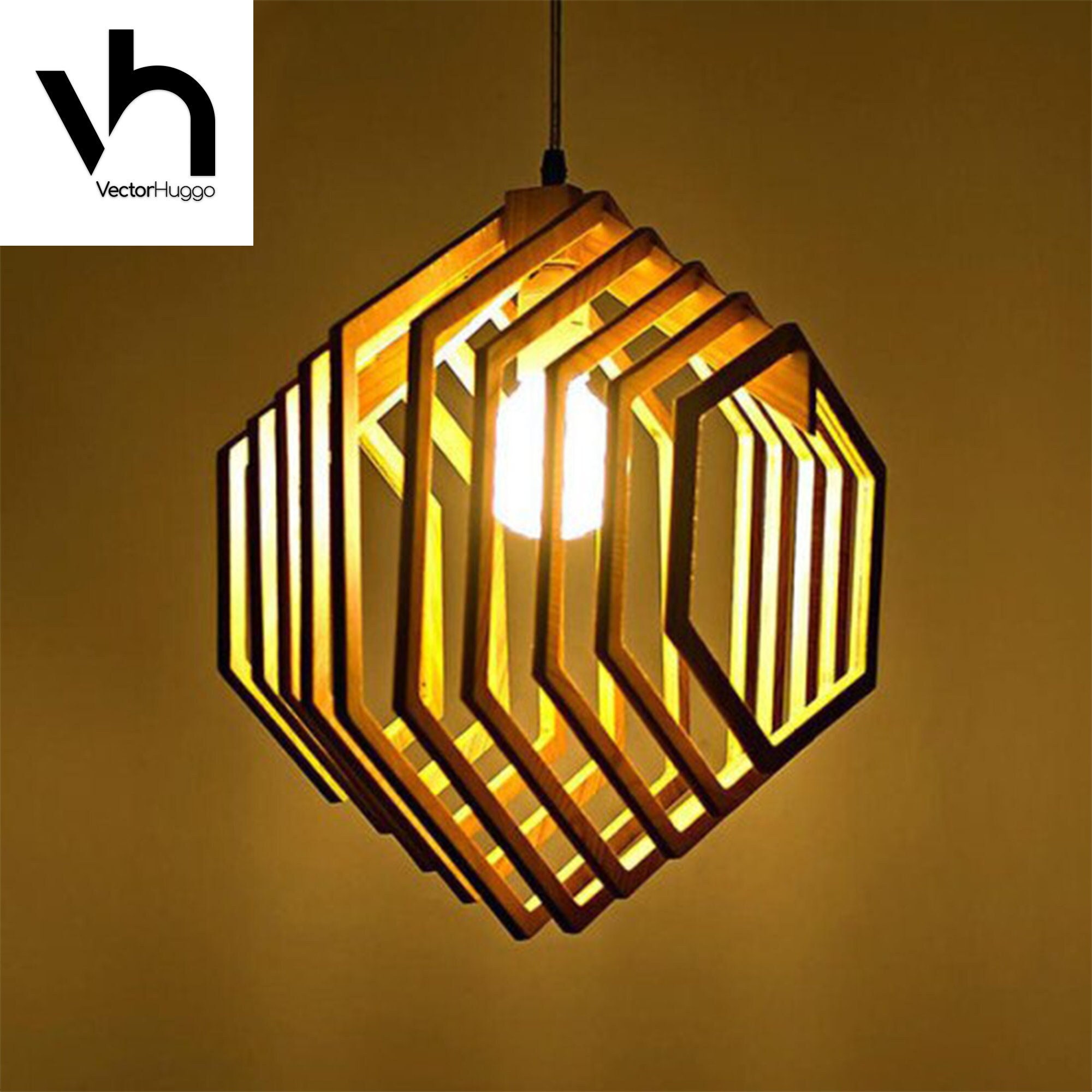 Wooden Hanging Lamp Pendant Light Laser Cutting Template Cdr Ai Dxf Eps Pdf  SVG Glowforge Cricut Vector Laser CNC Template