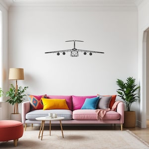 C-5 Galaxy Front Aircraft Silhouette Wall Art, Airplane & Helicopter Metal Decor, Gift For Pilot, Plane Wall Art, Aviation Decor