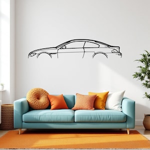 M6 E63 Car Silhouette Wall Art, Metal Car Wall Decor, Gift For Car Lovers, Car Gift For Him, Car Guy Gift