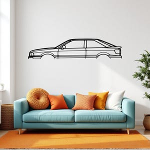 80 Quattro 1989 Classic Car Silhouette Wall Art, Metal Car Wall Decor, Gift For Car Lovers, Car Gift For Him, Car Guy Gift