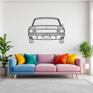 Mustang 1968 Front Car Silhouette Wall Art, Metal Car Wall Decor, Gift For Car Lovers, Car Gift For Him, Car Guy Gift