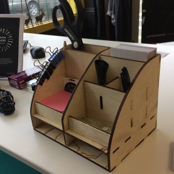Laser Cut Desk Storage Organizer 6mm Cdr Ai Dxf Eps Pdf Etsy