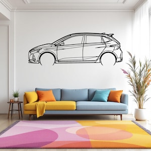 i20N 2022 Detailed Car Silhouette Wall Art, Metal Car Wall Decor, Gift For Car Lovers, Car Gift For Him, Car Guy Gift