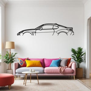 BRZ 2021 Classic Car Silhouette Wall Art, Metal Car Wall Decor, Gift For Car Lovers, Car Gift For Him, Car Guy Gift