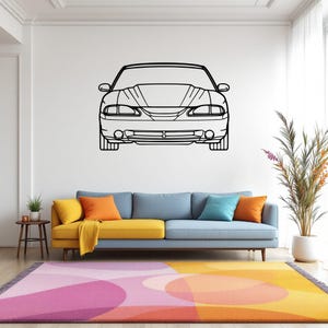 Mustang Cobra 1995 Front Car Silhouette Wall Art, Metal Car Wall Decor, Gift For Car Lovers, Car Gift For Him, Car Guy Gift