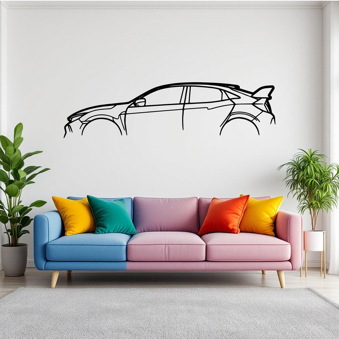 Type R Silohette Civic Type R FK8 Metal Car Silhouette Wall Art - Etsy