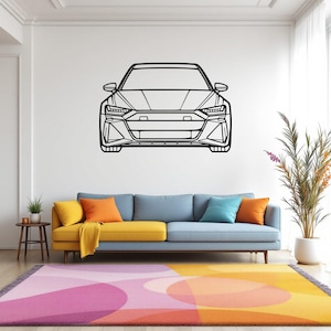 RS6 2023 Front Car Silhouette Wall Art, Metal Car Wall Decor, Gift For Car Lovers, Car Gift For Him, Car Guy Gift