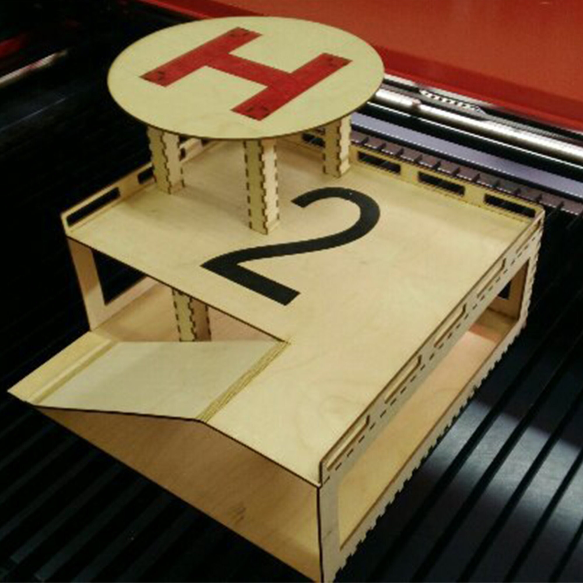 Laser Cut Wooden Heliport Parking Ramp Cdr Ai Dxf Eps Pdf Etsy