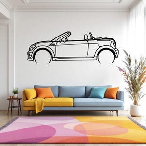 Cooper Roadster 2012 Detailed Car Silhouette Wall Art, Metal Car Wall Decor, Gift For Car Lovers, Car Gift For Him, Car Guy Gift