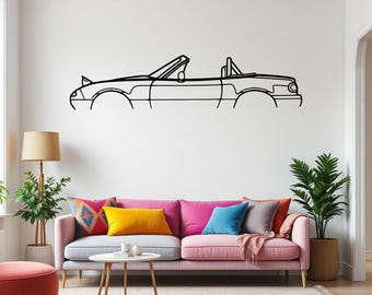 MX-5 Miata NA Roll Bar 1994 Classic Car Silhouette Wall Art, Metal Car Wall Decor, Gift For Car Lovers, Car Gift For Him, Car Guy Gift