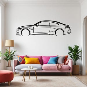 C63S 2019 Detailed Car Silhouette Wall Art, Metal Car Wall Decor, Gift For Car Lovers, Car Gift For Him, Car Guy Gift
