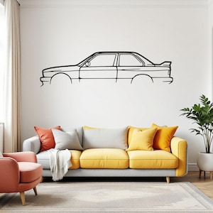 M3 E30 Car Silhouette Wall Art, Metal Car Wall Decor, Gift For Car Lovers, Car Gift For Him, Car Guy Gift