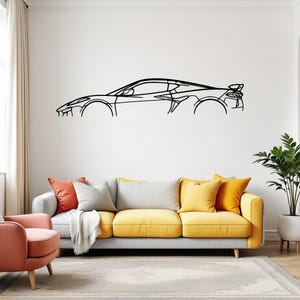 Corvette C8 Z06 Car Silhouette Wall Art, Metal Car Wall Decor, Gift For Car Lovers, Car Gift For Him, Car Guy Gift