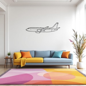 B737-300 Angle Aircraft Silhouette Wall Art, Airplane & Helicopter Metal Decor, Gift For Pilot, Plane Wall Art, Aviation Decor