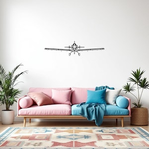 AT-802 Front Aircraft Silhouette Wall Art, Airplane & Helicopter Metal Decor, Gift For Pilot, Plane Wall Art, Aviation Decor