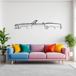 Mustang Convertible 1969 Car Silhouette Wall Art, Metal Car Wall Decor, Gift For Car Lovers, Car Gift For Him, Car Guy Gift