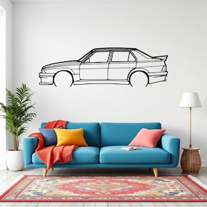 Alfa 75 Evoluzione Detailed Car Silhouette Wall Art, Metal Car Wall Decor, Gift For Car Lovers, Car Gift For Him, Car Guy Gift