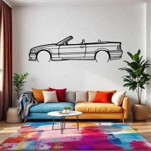 E36 M3 Convertible 1999 Detailed Car Silhouette Wall Art, Metal Car Wall Decor, Gift For Car Lovers, Car Gift For Him, Car Guy Gift