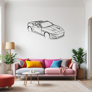 F-Type Top Angle Car Silhouette Wall Art, Metal Car Wall Decor, Gift For Car Lovers, Car Gift For Him, Car Guy Gift