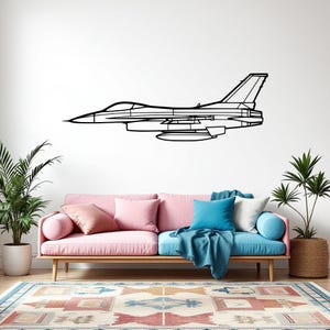 F-16A Aircraft Silhouette Wall Art, Airplane & Helicopter Metal Decor, Gift For Pilot, Plane Wall Art, Aviation Decor