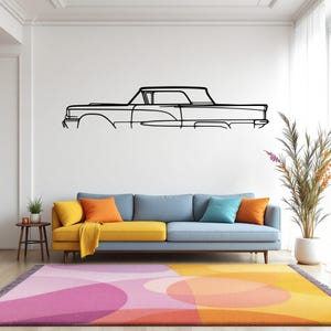 Thunderbird 1958 Car Silhouette Wall Art, Metal Car Wall Decor, Gift For Car Lovers, Car Gift For Him, Car Guy Gift