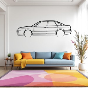 90 B3 1986 Detailed Car Silhouette Wall Art, Metal Car Wall Decor, Gift For Car Lovers, Car Gift For Him, Car Guy Gift