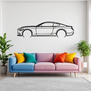 Mustang GT 2017 Detailed Car Silhouette Wall Art, Metal Car Wall Decor, Gift For Car Lovers, Car Gift For Him, Car Guy Gift