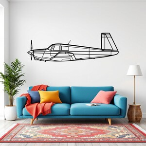 M20C Aircraft Silhouette Wall Art, Airplane & Helicopter Metal Decor, Gift For Pilot, Plane Wall Art, Aviation Decor