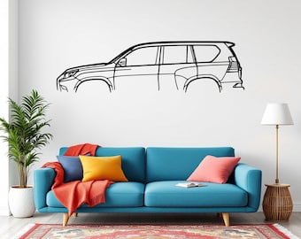 Silueta de coche GX 460 2018, arte mural de metal