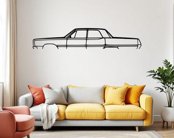 May include: A black metal wall art piece featuring the minimalist outline of a classic sedan car. The design consists of a single continuous line forming the silhouette of the vehicle body, including the roofline, windows, and chassis.