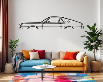 Silueta metálica de un AMX de 1970 para pared, decoración para garaje y cueva de hombre.