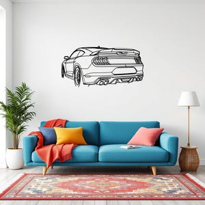 Mustang GT 2020 Angle Car Silhouette Wall Art, Metal Car Wall Decor, Gift For Car Lovers, Car Gift For Him, Car Guy Gift