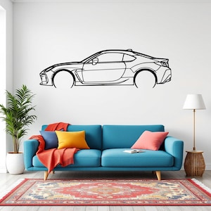 BRZ 2023 Detailed Car Silhouette Wall Art, Metal Car Wall Decor, Gift For Car Lovers, Car Gift For Him, Car Guy Gift