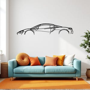 Artura Car Silhouette Wall Art, Metal Car Wall Decor, Gift For Car Lovers, Car Gift For Him, Car Guy Gift