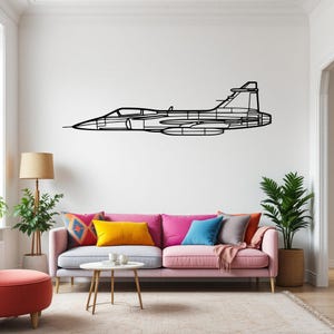 JAS 39 Gripern Aircraft Silhouette Wall Art, Airplane & Helicopter Metal Decor, Gift For Pilot, Plane Wall Art, Aviation Decor